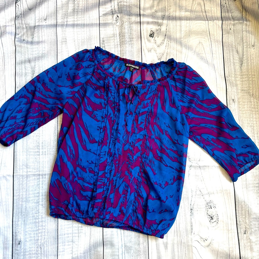 EXPRESS || Woman’s small Blue and Purple Blouse
